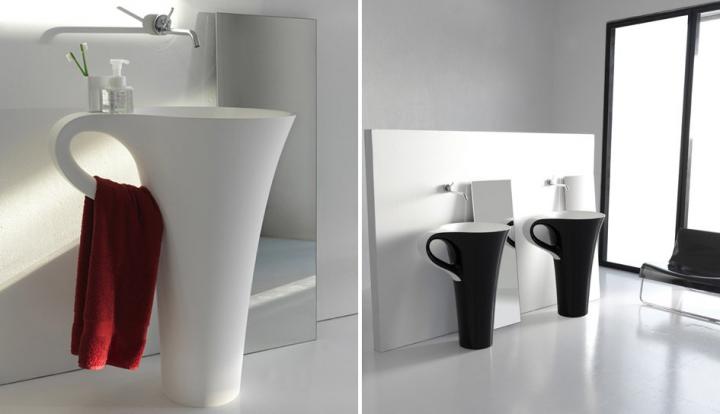 Lavabo Cup. Baño de estilo moderno.