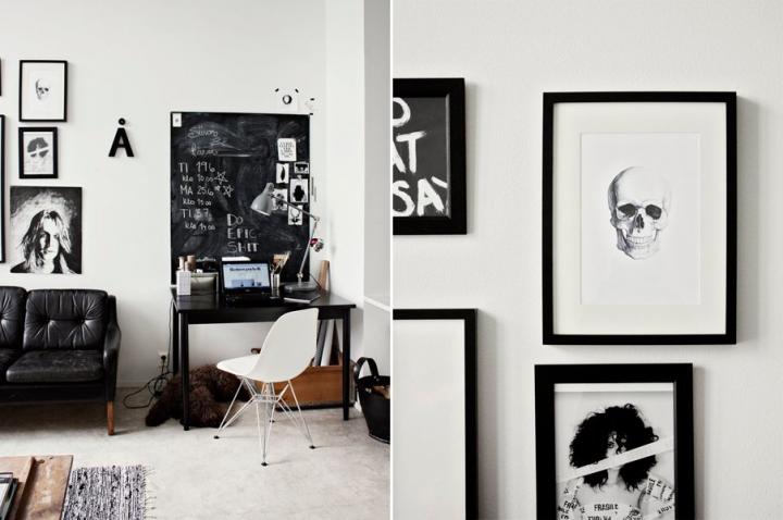 Fotos de una decoración chic en blanco y negro