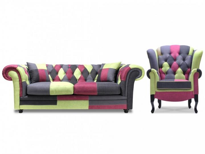 Sofá y sillón de estilo Patchwork