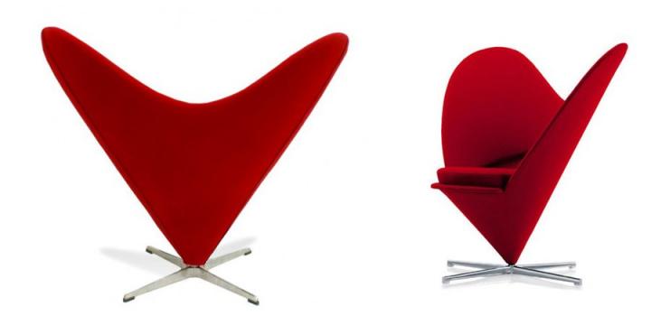 Butacas en color rojo. Butaca Heart Chair