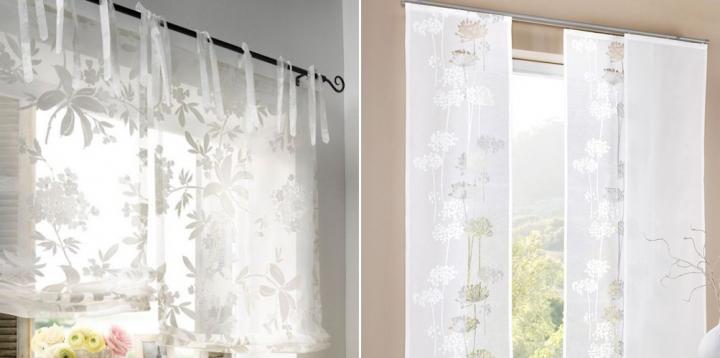 Cortinas con motivos florales para una decoraci&oacute;n rom&aacute;ntica
