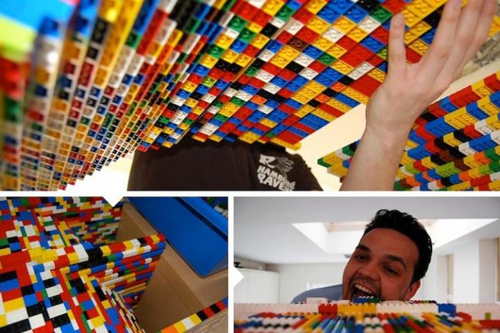 Decoraci&oacute;n de paredes con piezas de Lego