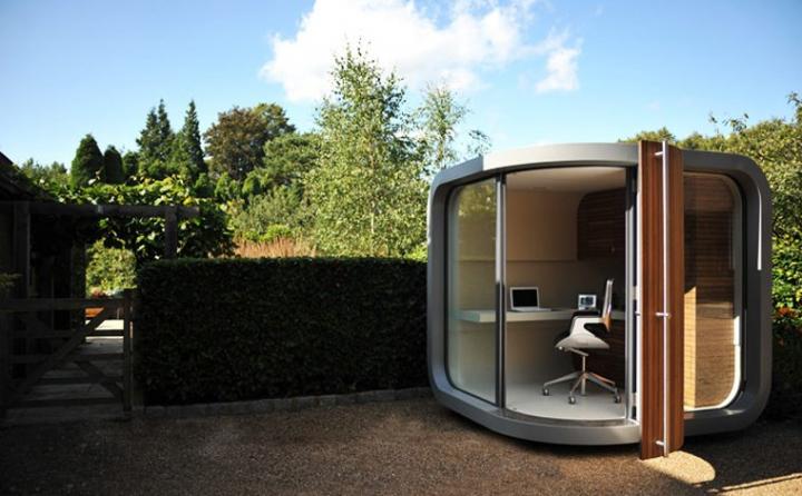 Dise&ntilde;o de la OfficePod, caba&ntilde;a portatil para trabajar desde casa