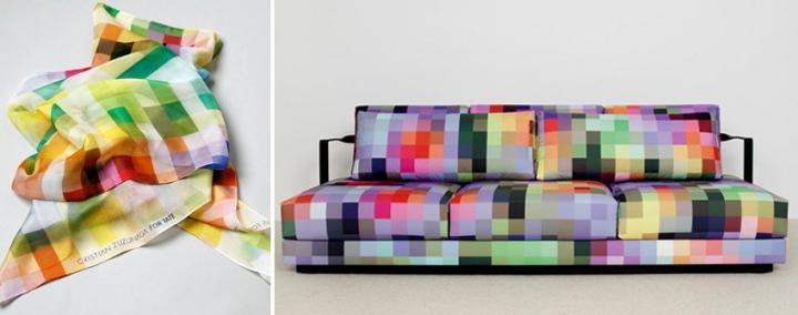 Diseño de sofá pixel