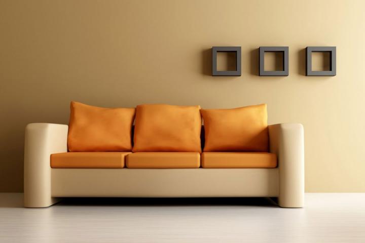 Disposición del sofá en la pared del salón