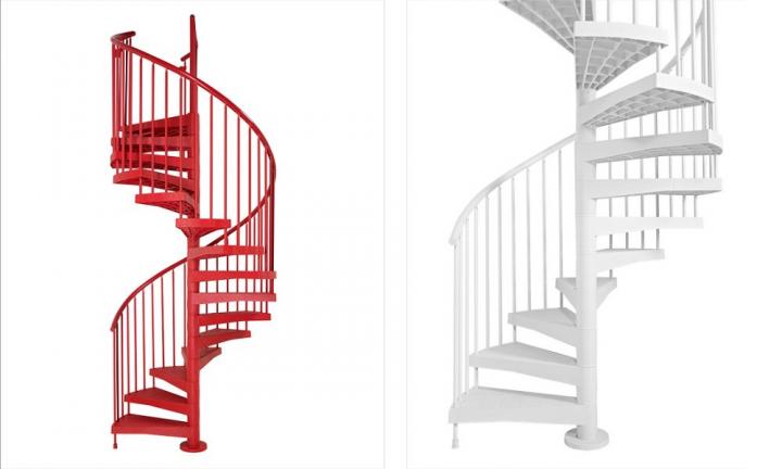 Escalera de caracol Techne Linear Rojo