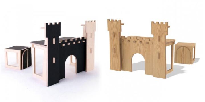 Escritorio infantil con forma de castillo