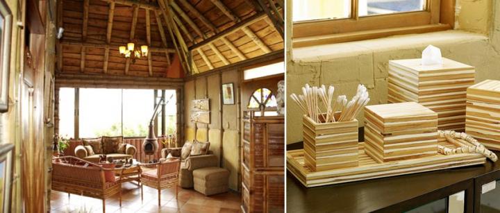 Imágenes de una decoración  con bambú