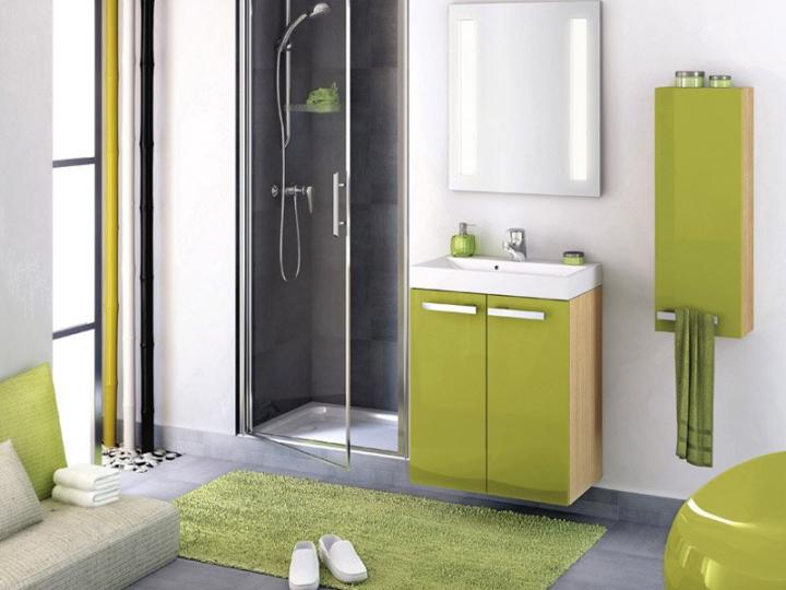 Inspiración cuartos de baño:  decoración en verde. Colección Delphy de la firma Delpha