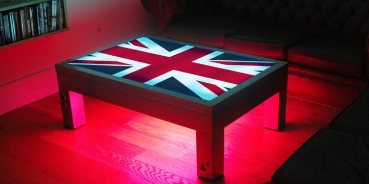 Mesa baja Union Jack de estilo british