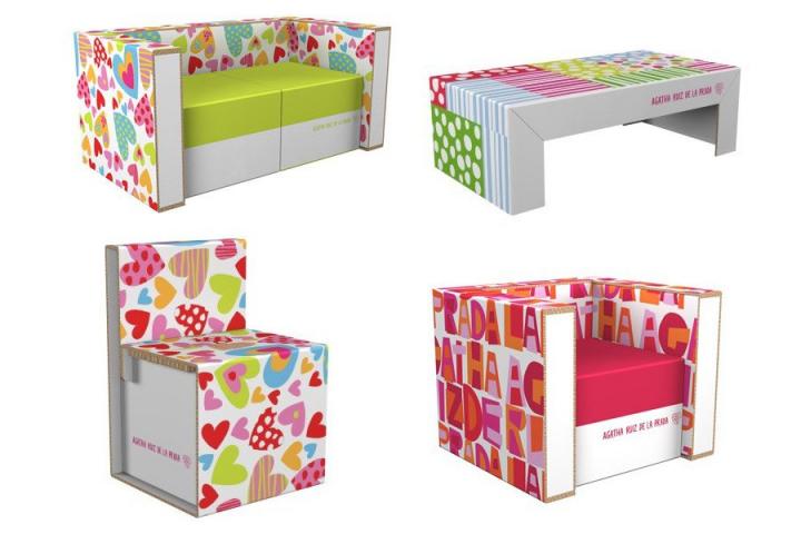 Muebles de cartón diseñados por Agatha Ruiz de la Prada