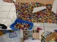 Pared fabricada con piezas Lego