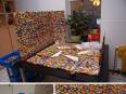 Pared fabricada con piezas Lego