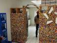 Pared fabricada con piezas Lego