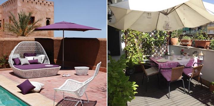Sombrillas y p&eacute;rgolas para la terraza en verano