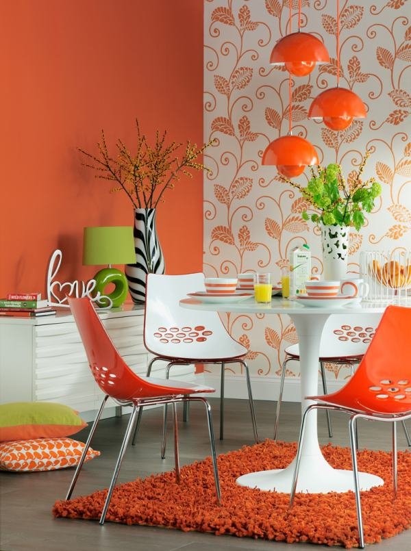 Estimula tu decoración con el color naranja
