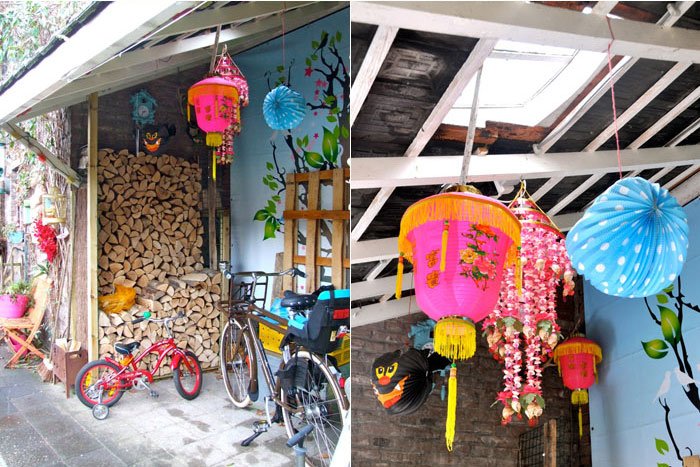 Inspiración para una casa colorida de estilo informal